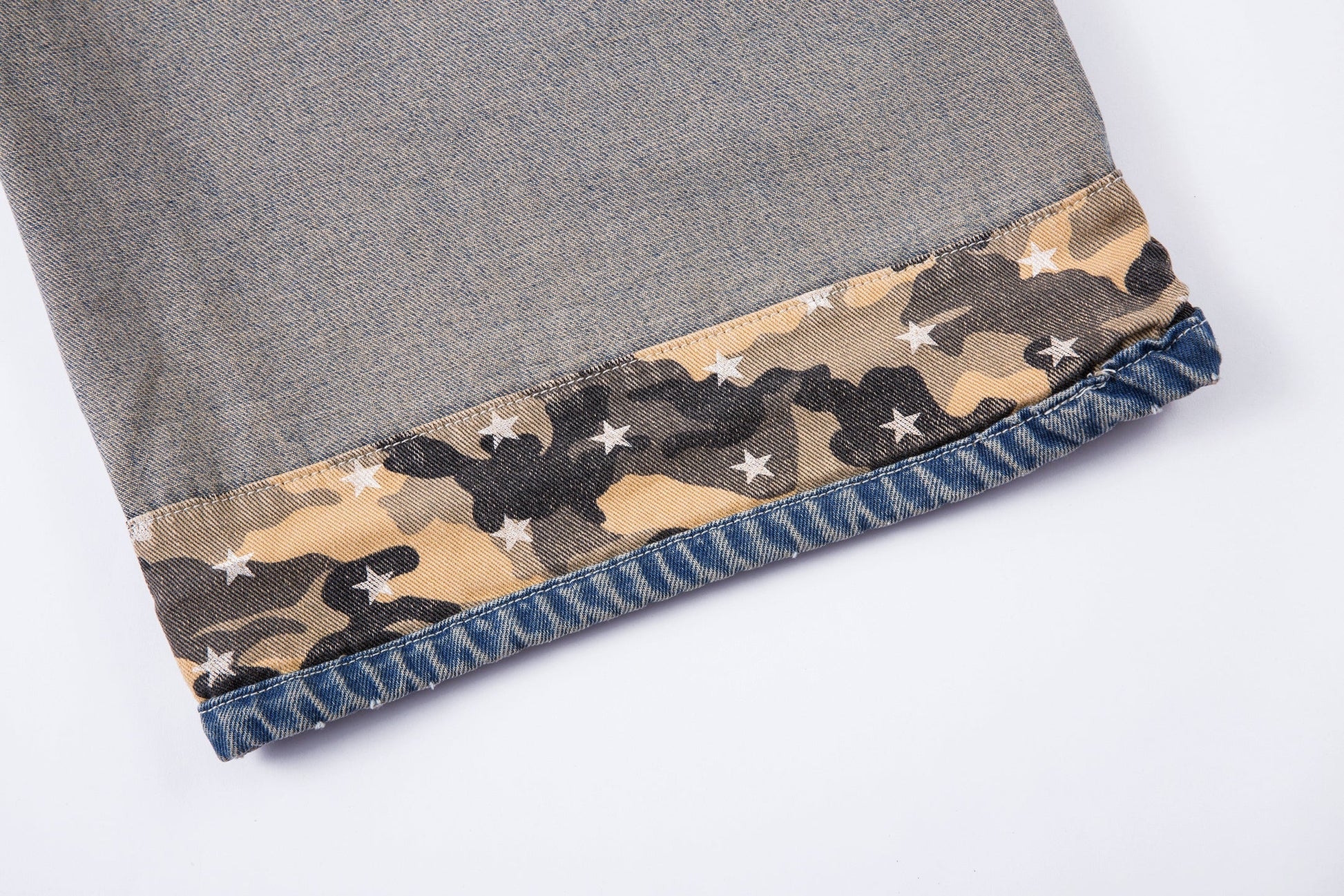 Camo Star Cuffed Denim | Baggy Streetwear Jeans - Luxuryurbanwear