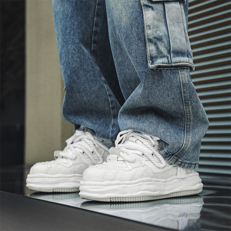 Edge | Distressed Platform Sneakers - Luxuryurbanwear