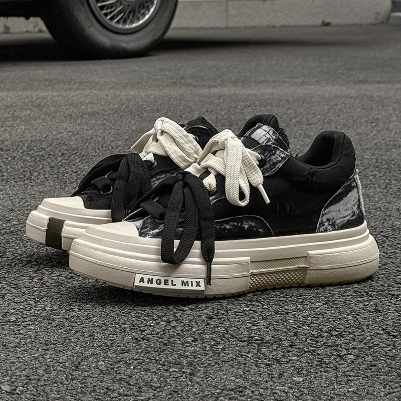 Duo Lace | Platform Canvas Sneakers - Luxuryurbanwear