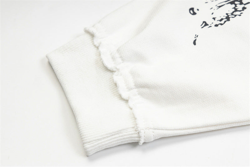 Dragon Bone Print Pullover | Retro Rivet Streetwear Hoodie - Luxuryurbanwear