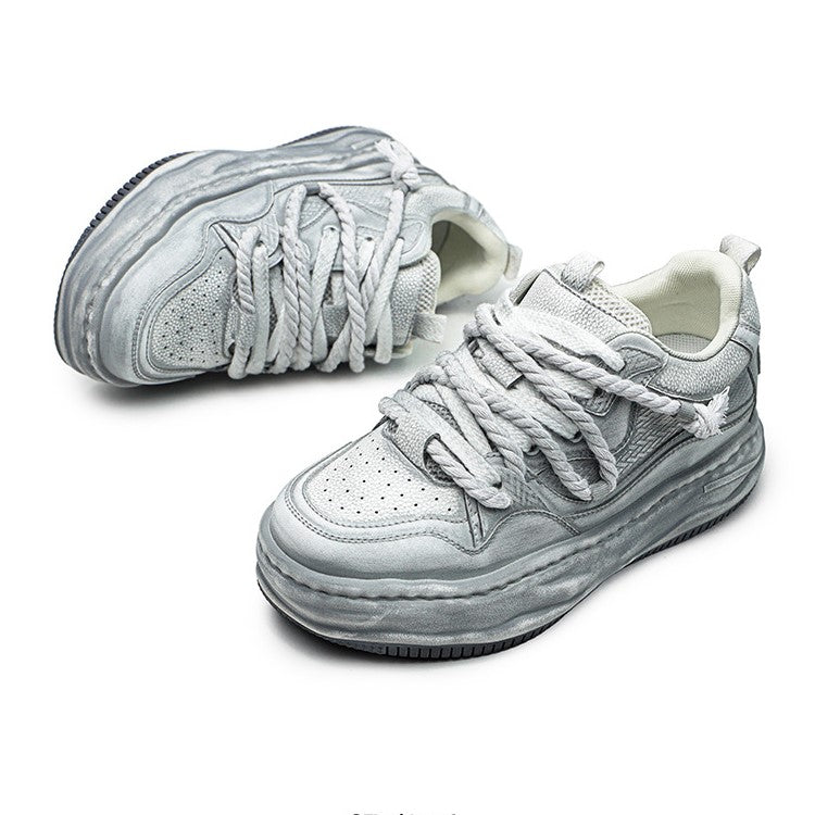 Rebel | White Platform Sneakers - Luxuryurbanwear