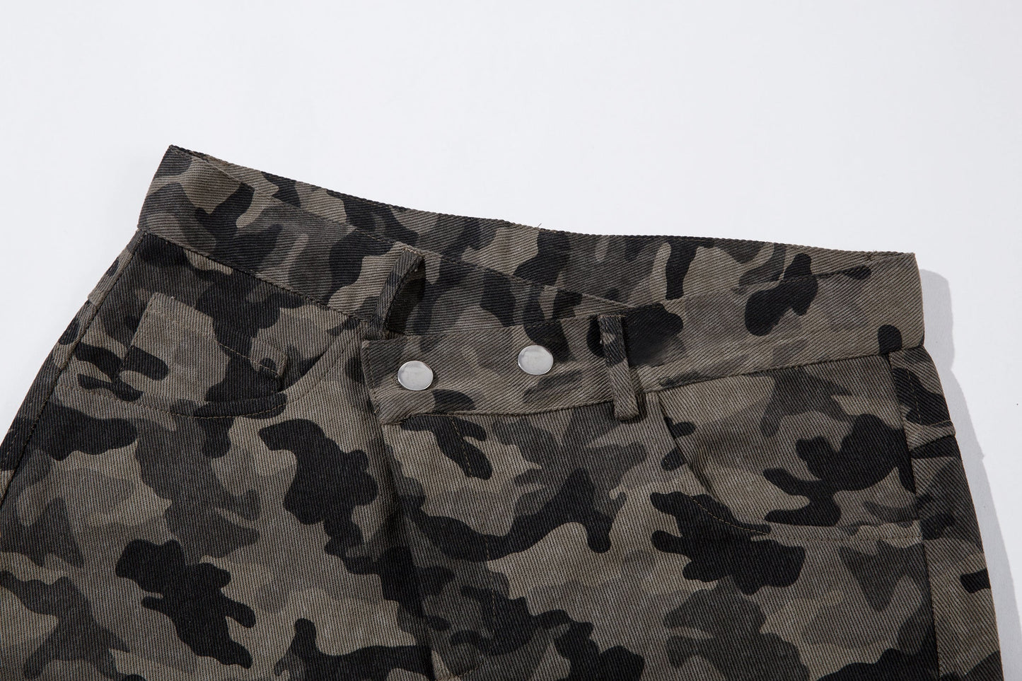 Y2K Vintage Wide Leg Pants | Camouflage Straight Denim Jeans - Luxuryurbanwear