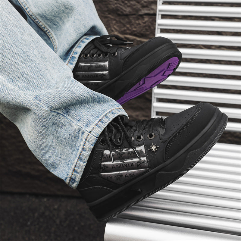 Shadow Letters | Embroidered Skate Shoes - Luxuryurbanwear