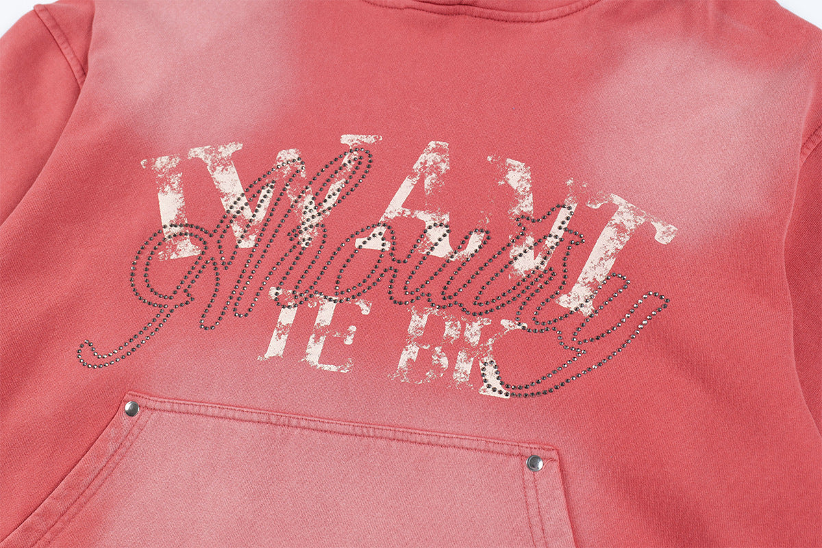 Letter Print | Oversized Washed Hoodie - Luxuryurbanwear