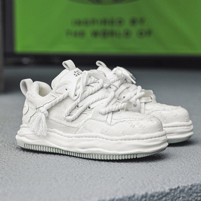 Edge | Distressed Platform Sneakers - Luxuryurbanwear
