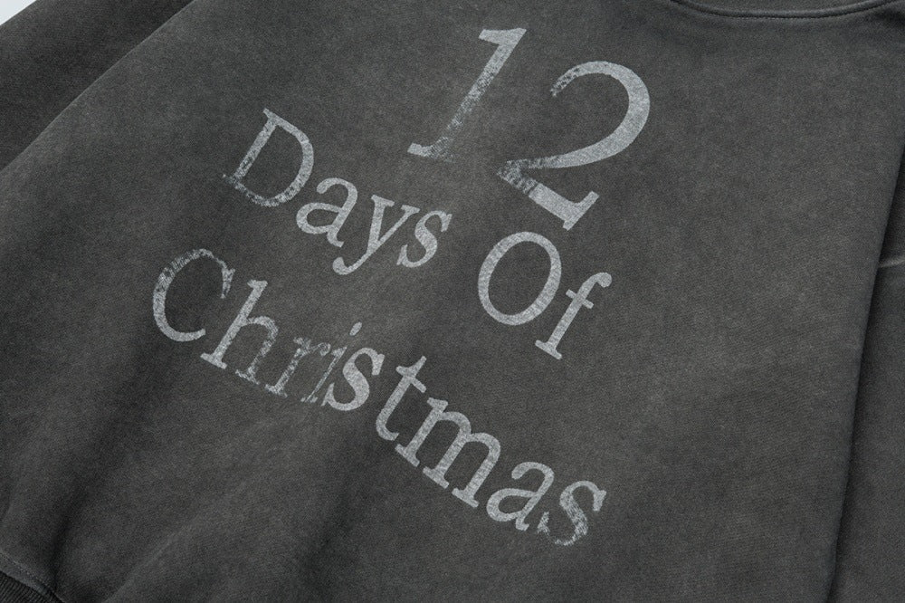 Distressed Retro Pullover | Hollow Embroidered Christmas Hoodie - Luxuryurbanwear