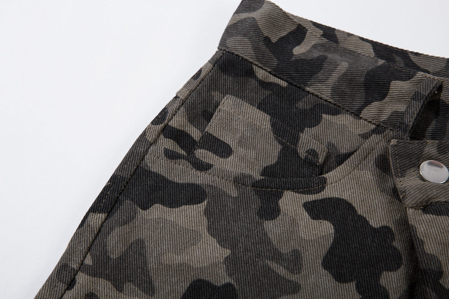Y2K Vintage Wide Leg Pants | Camouflage Straight Denim Jeans - Luxuryurbanwear