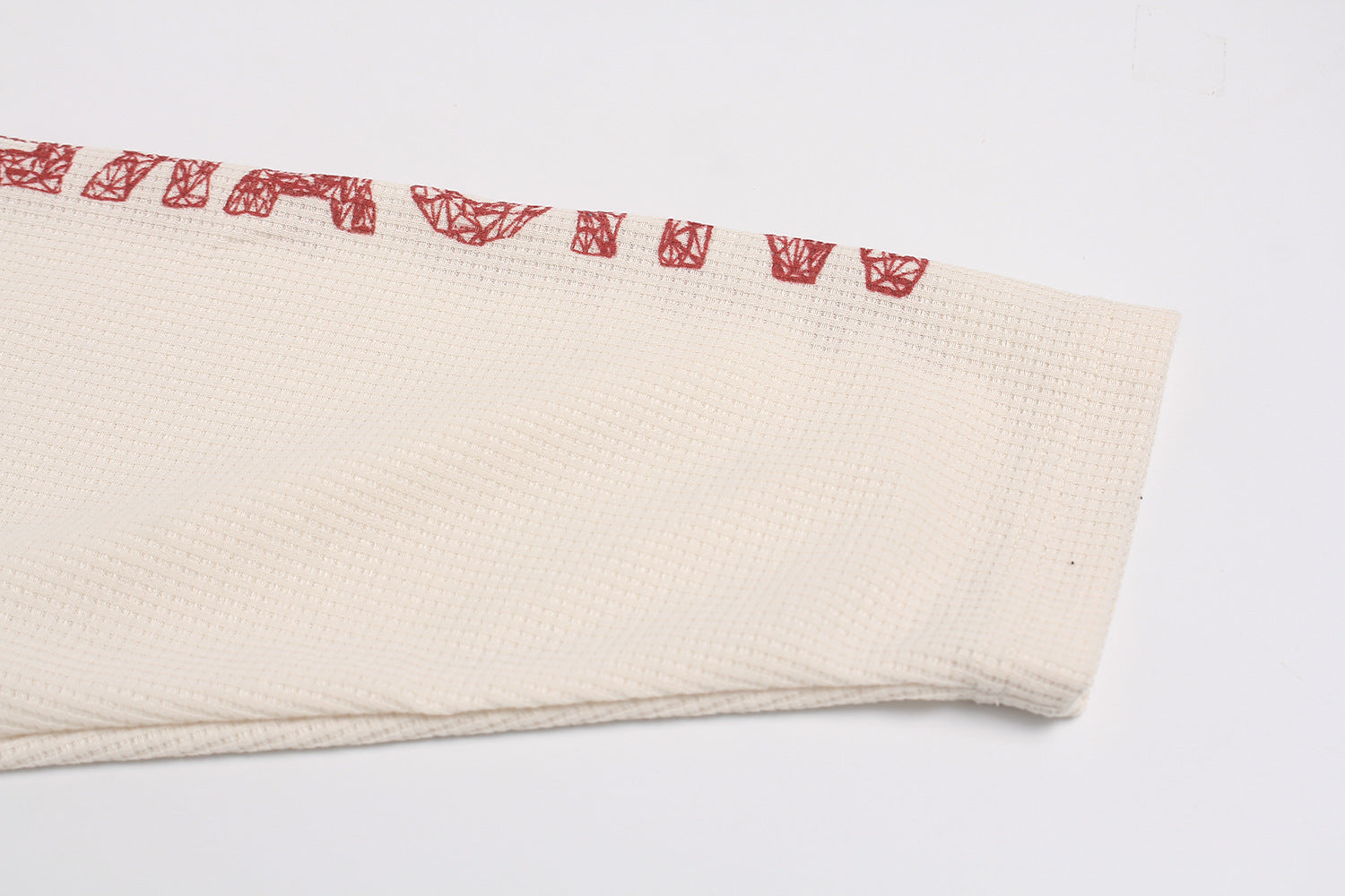 Graphic Print Crewneck | Waffle Knit Sweatshirt - Luxuryurbanwear