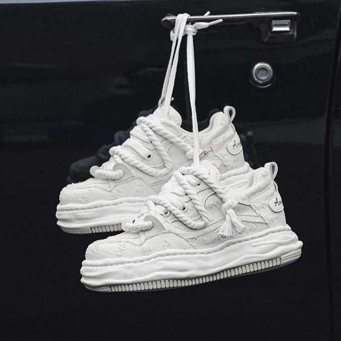 Edge | Distressed Platform Sneakers - Luxuryurbanwear