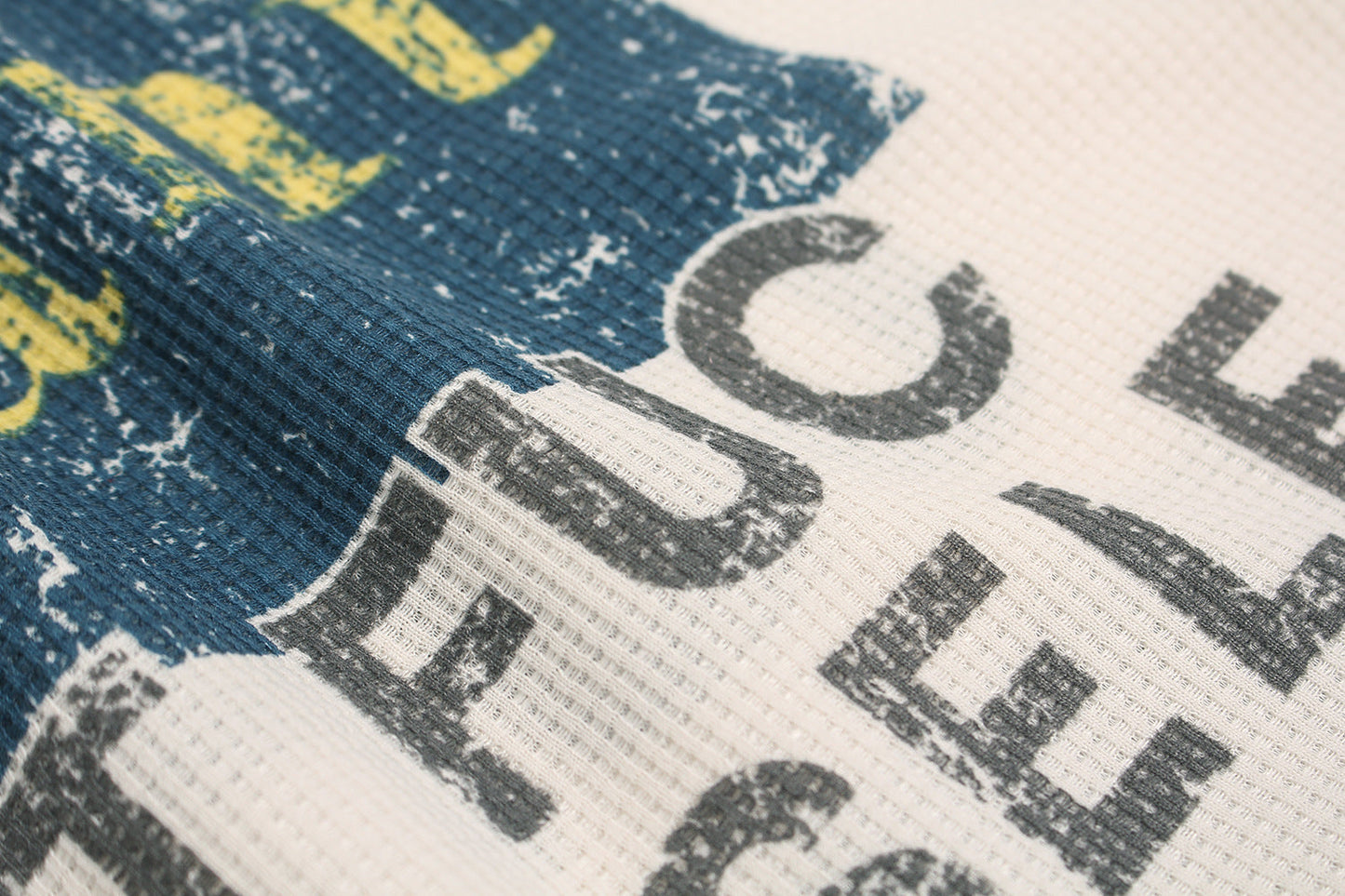 Graphic Print Crewneck | Waffle Knit Sweatshirt - Luxuryurbanwear