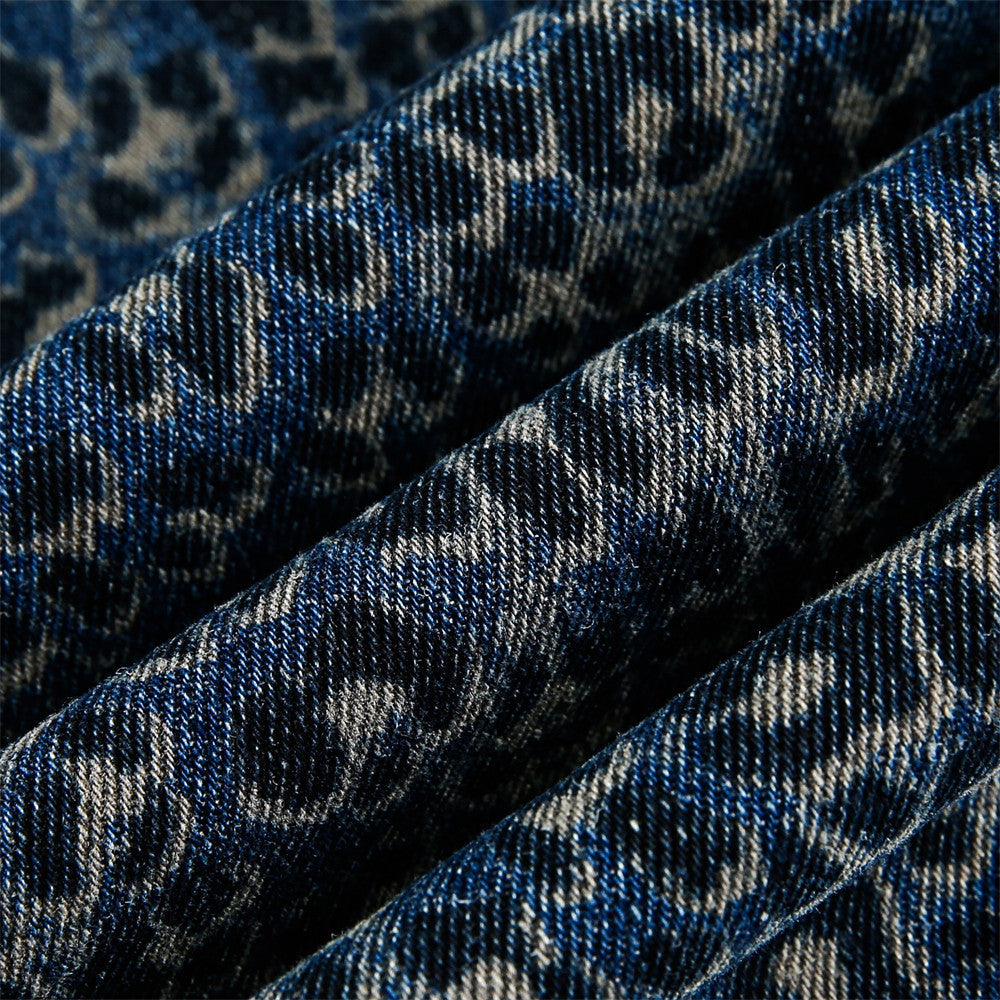 Leopard Print Barrel Jeans | Wide Leg High Rise Streetwear Denim - Luxuryurbanwear