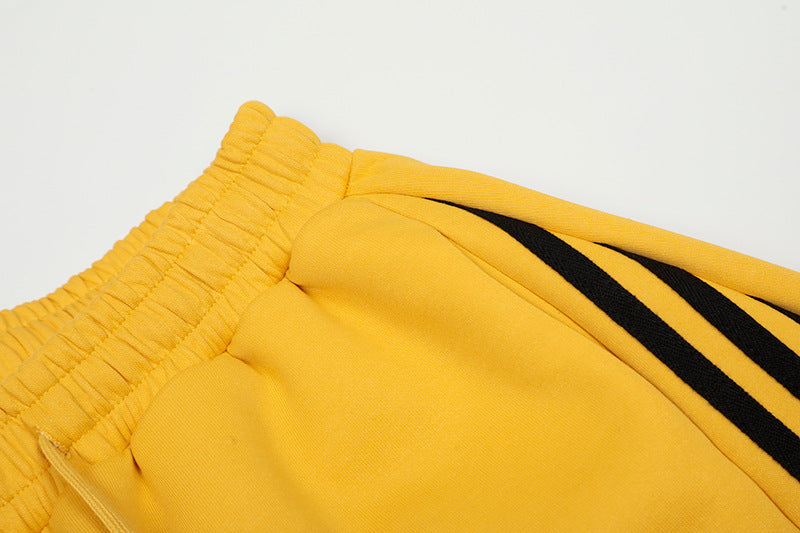 Vintage Side Stripe Pants | Wide Leg Fleece Streetwear Trousers - Luxuryurbanwear