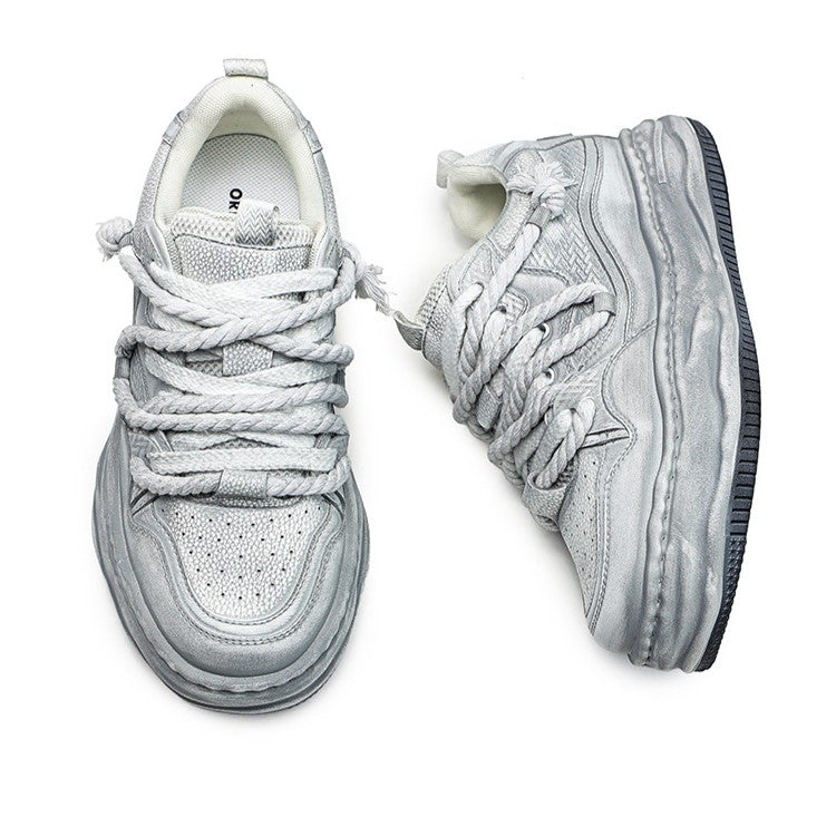 Rebel | White Platform Sneakers - Luxuryurbanwear
