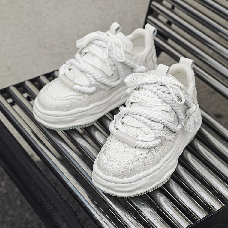 Edge | Distressed Platform Sneakers - Luxuryurbanwear