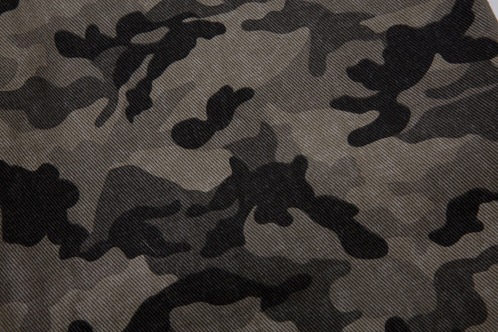 Y2K Vintage Wide Leg Pants | Camouflage Straight Denim Jeans - Luxuryurbanwear