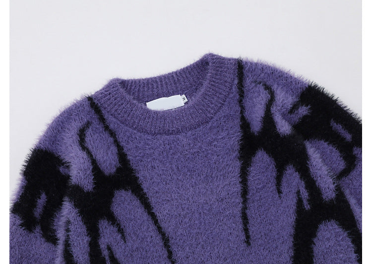 Gothic Inferno | Y2K Inspired Fire Pattern Jumper - Luxuryurbanwear