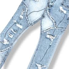VICIOUS DENIM Jeans Distressed Panel Light Wash