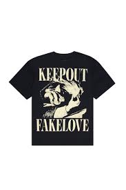 KEEP OUT FAKE LOVE TShirt Vintage Logo Graphic