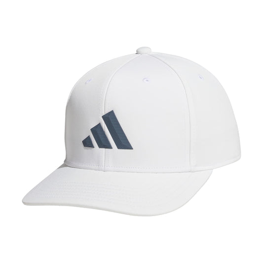 adidas Mens Three Bar Structured Snapback Adjustable Fit Hat 2.0 White/Onix Grey One Size