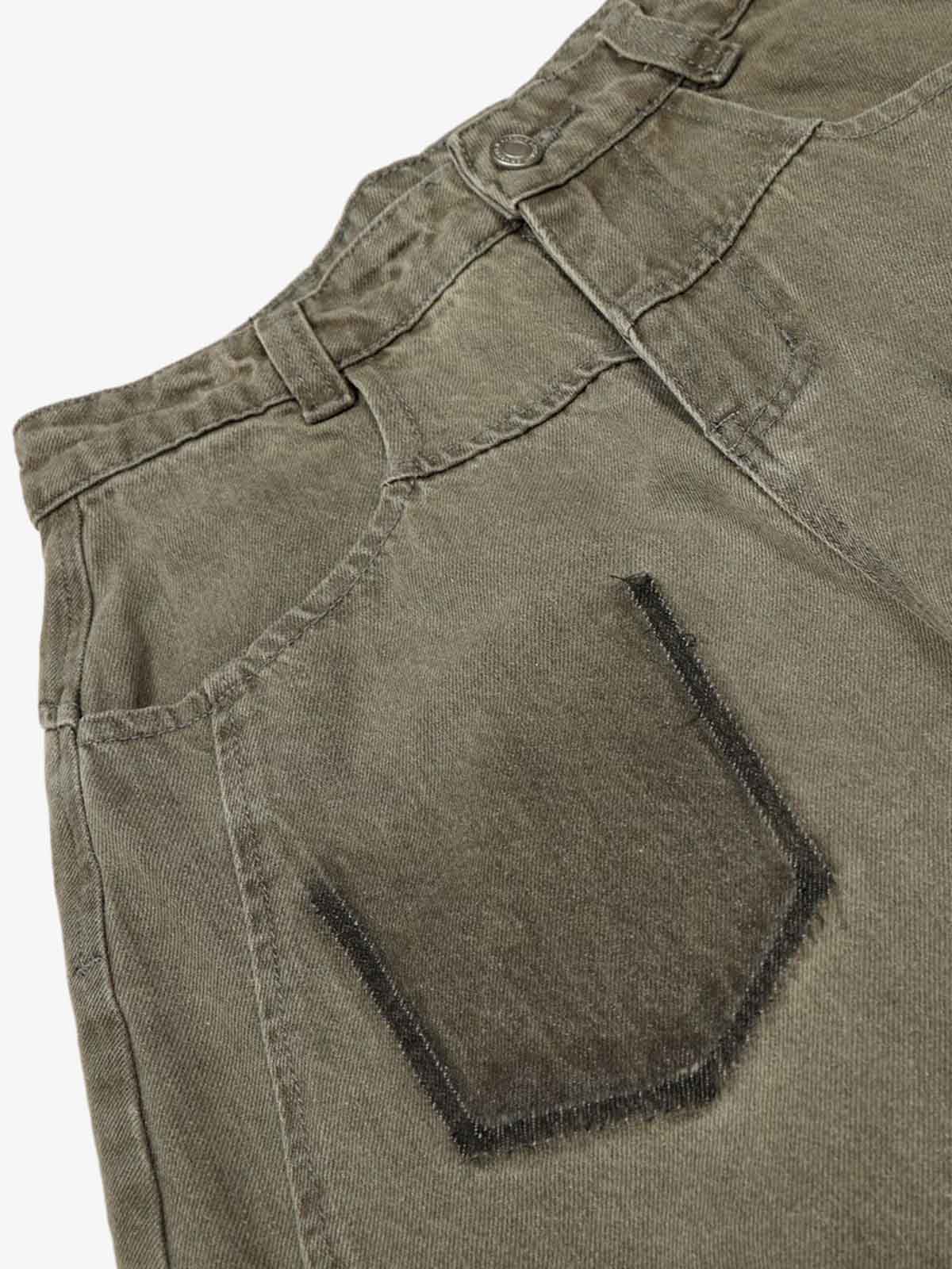 High Waist Pleated Barrel Leg Washed Pants - Luxuryurbanwear