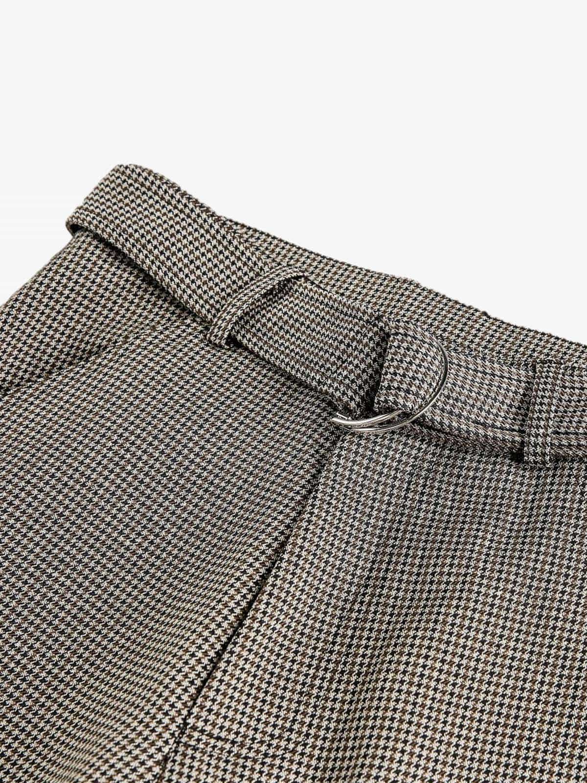 Belted Houndstooth Blazer Pants - Luxuryurbanwear