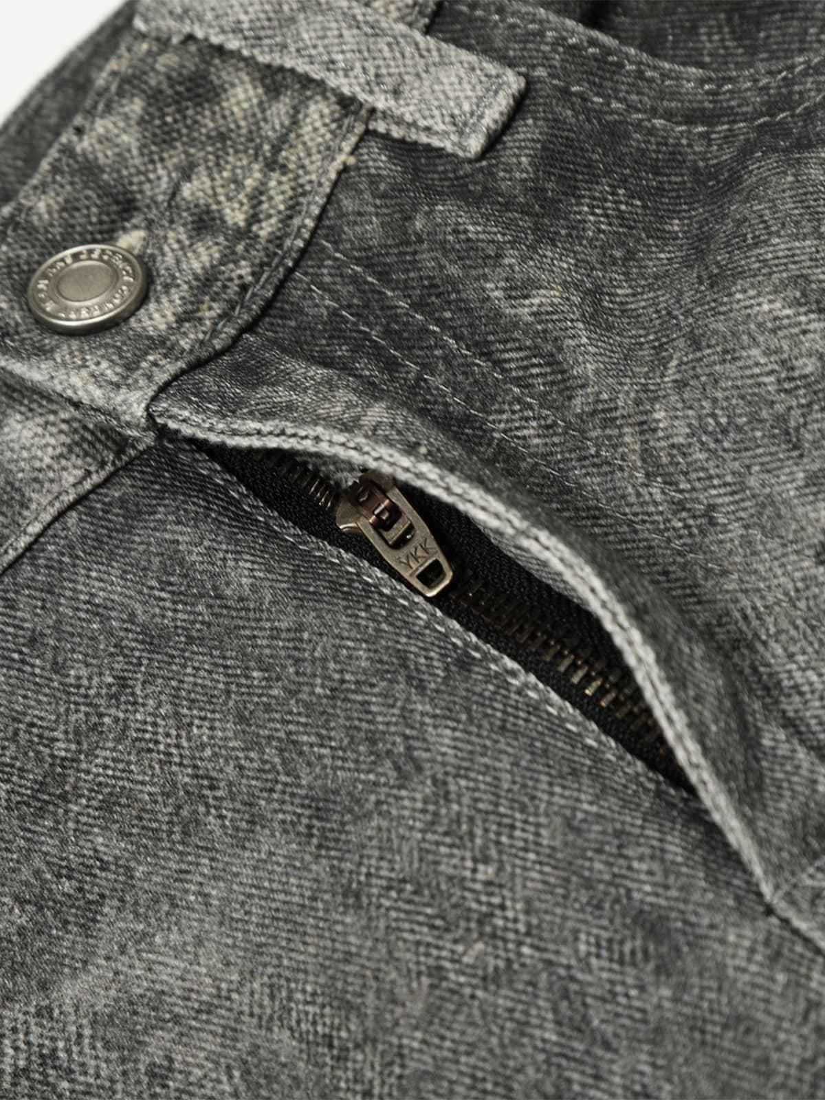 Vintage Heavy Distressed Washed Barrel Jeans