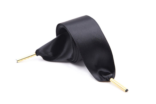 ZOOEASS Women Fashion Satin Ribbon Shoelaces Shoe Laces For Solid Color ShoesIdeal for Converse Nike VANS Addidas Reebok Puma Trainers (59.06"(150cm) Black)