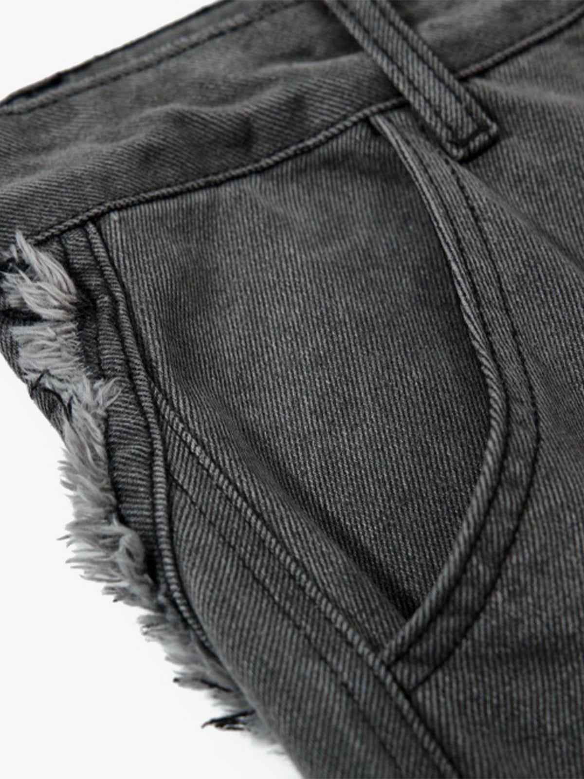 Retro Washed Distressed Deconstructed Patchwork Barrel Jeans