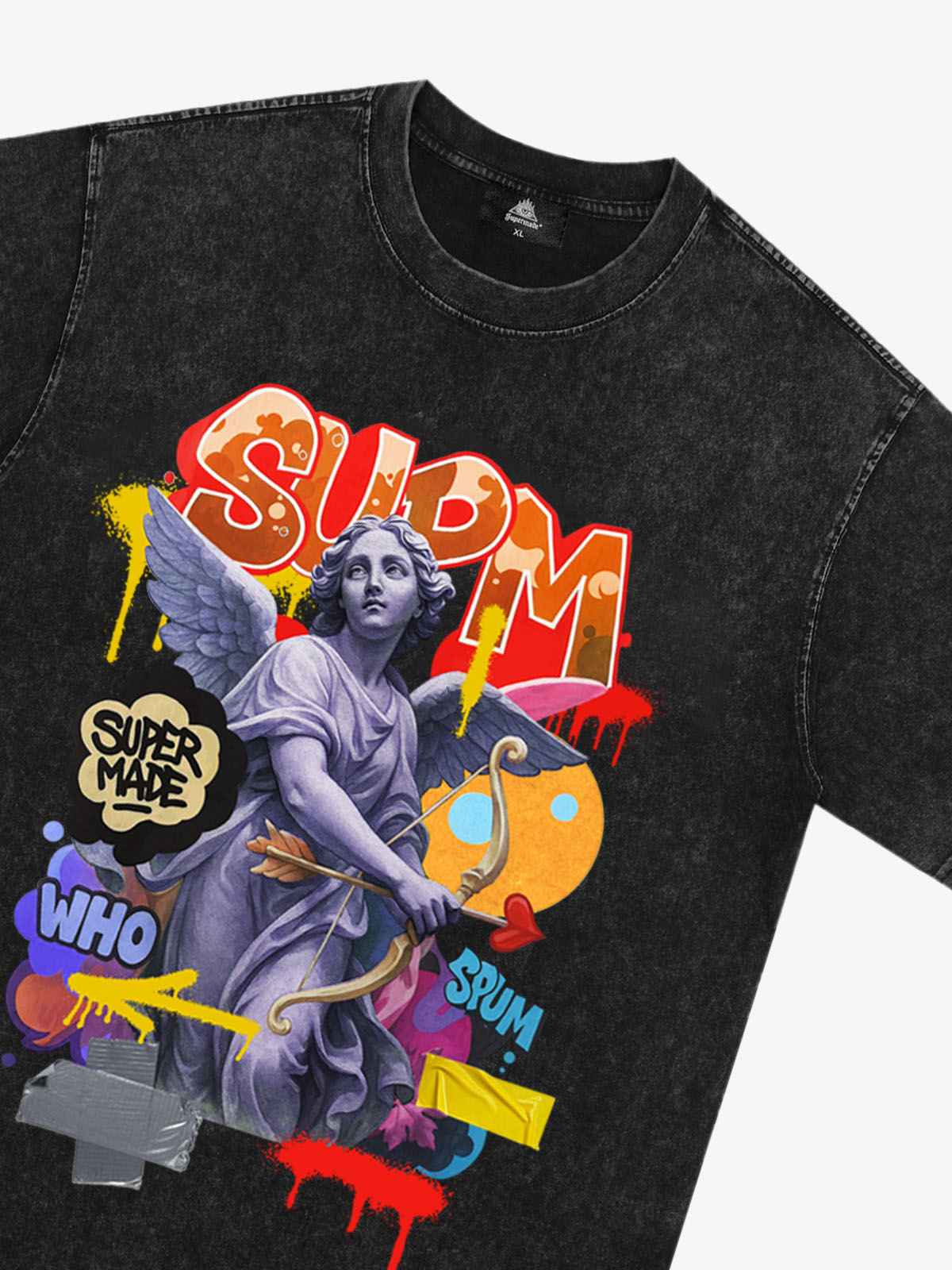 Retro Angel Statue Graffiti T-Shirt