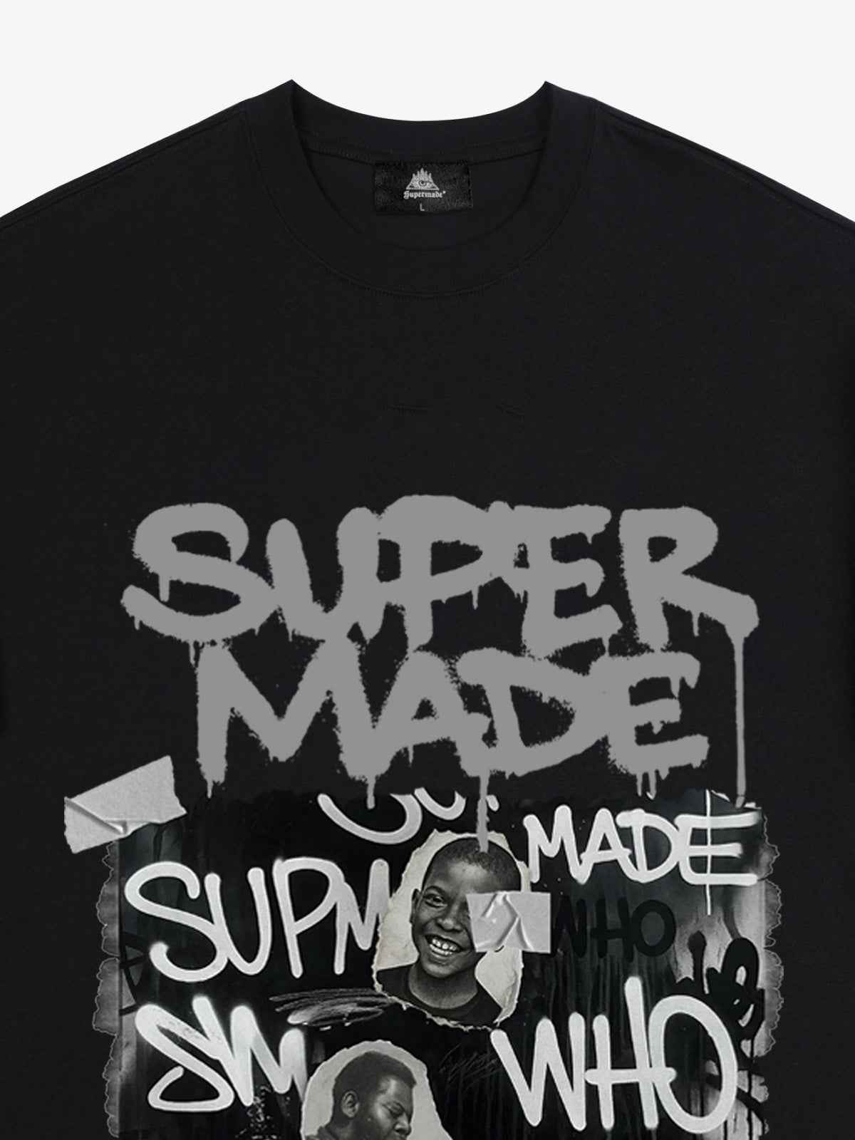 Streetwear Graffiti Character Collage Graphic T-Shirt