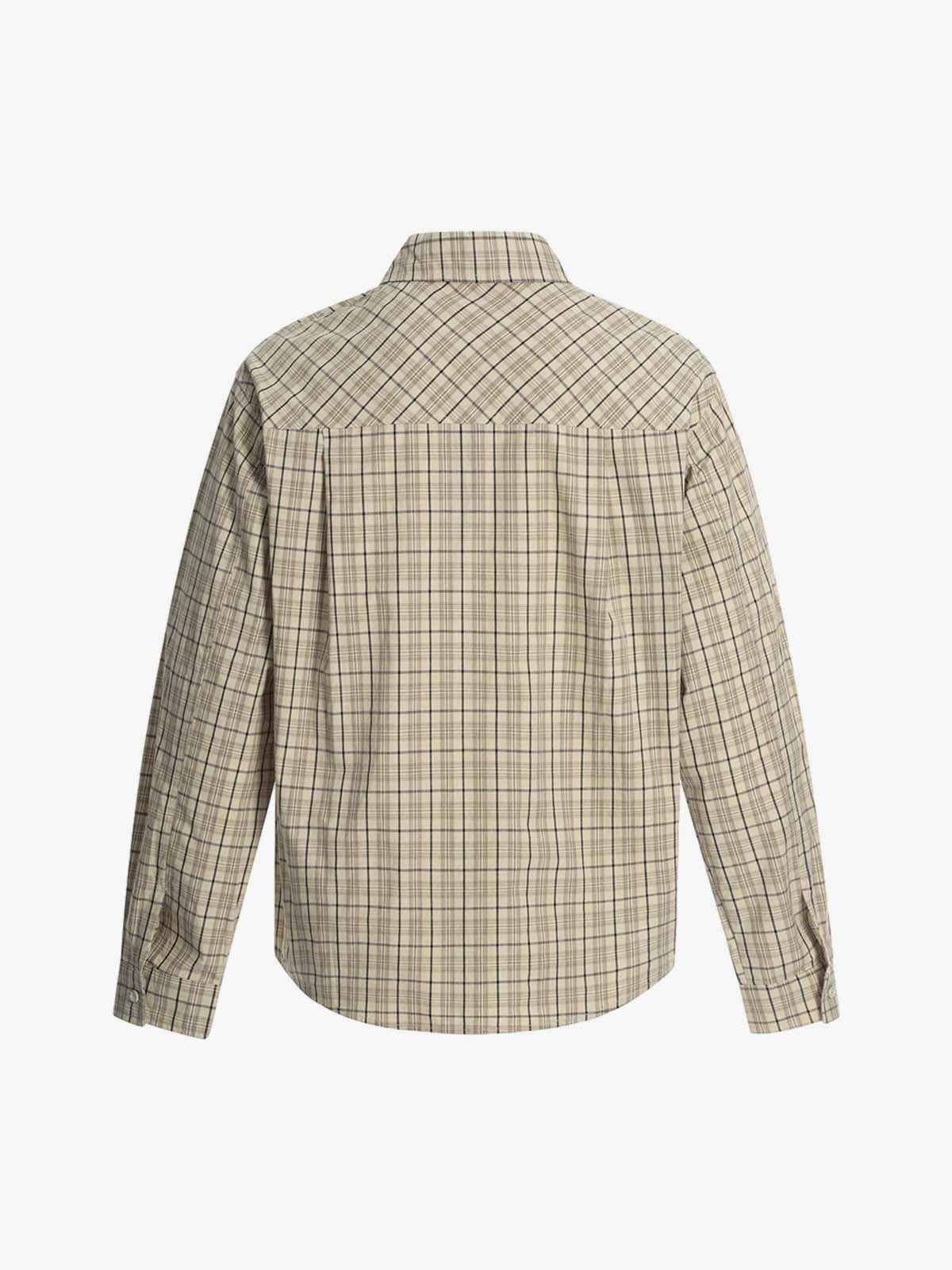 Street Print Lettering Plaid Long-Sleeve Shirt