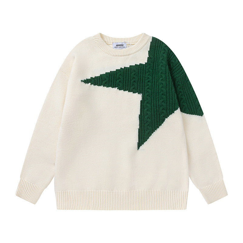 Street Starburst Patchwork Oversized Jumper - High Street Knitwear | LuxuryUrbanwear - Luxuryurbanwear