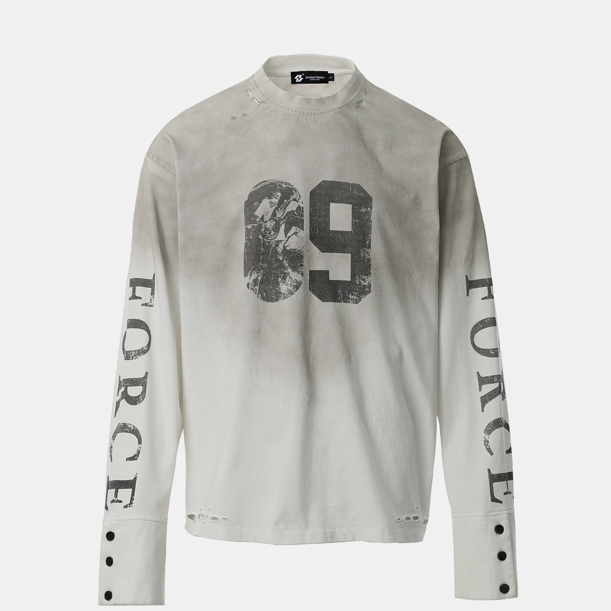 09 | Distressed Long Sleeve T-Shirt - Luxuryurbanwear