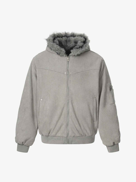 Street Fur Reversible Hooded Jacket - 2493
