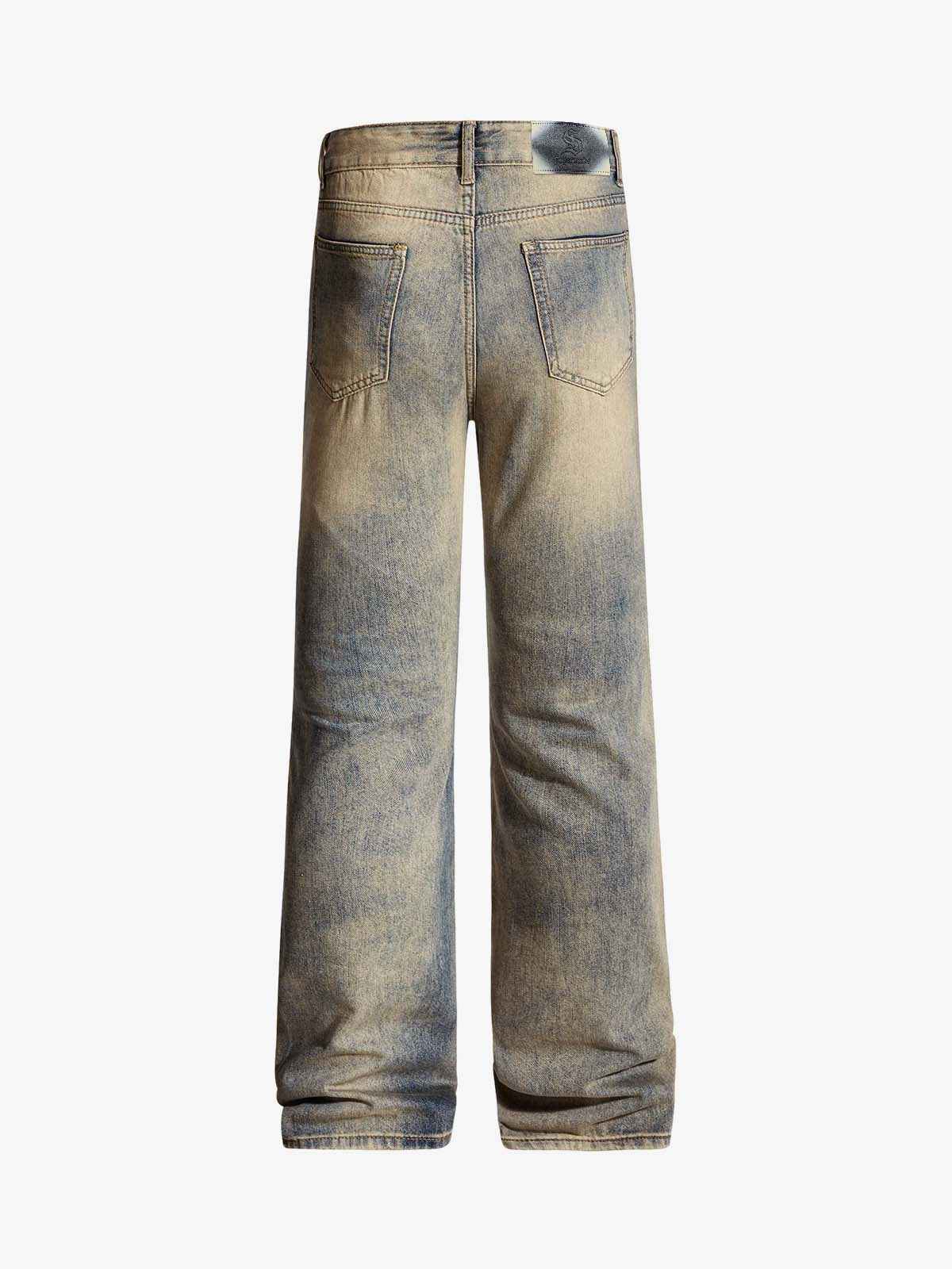 Vintage Distressed Ripped Wide Leg Jeans