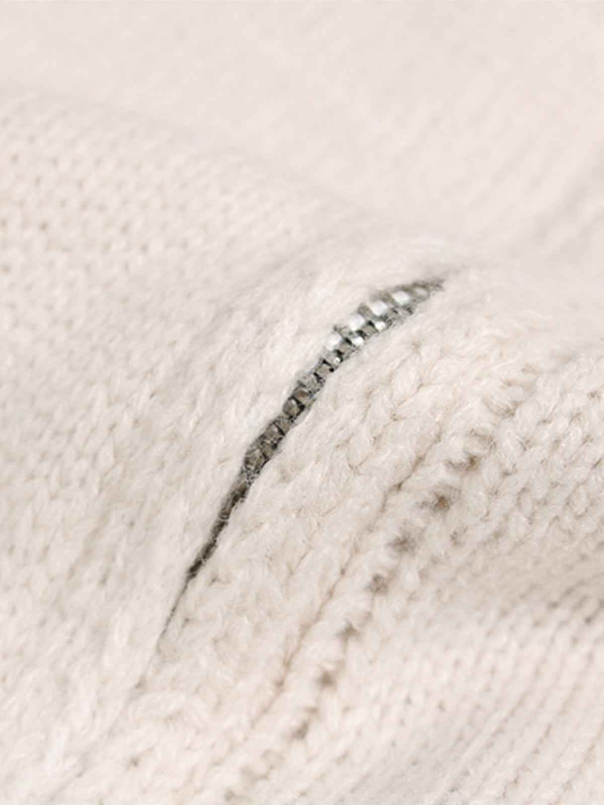 Heavy Cut Turtleneck Cardigan Zipper Sweater