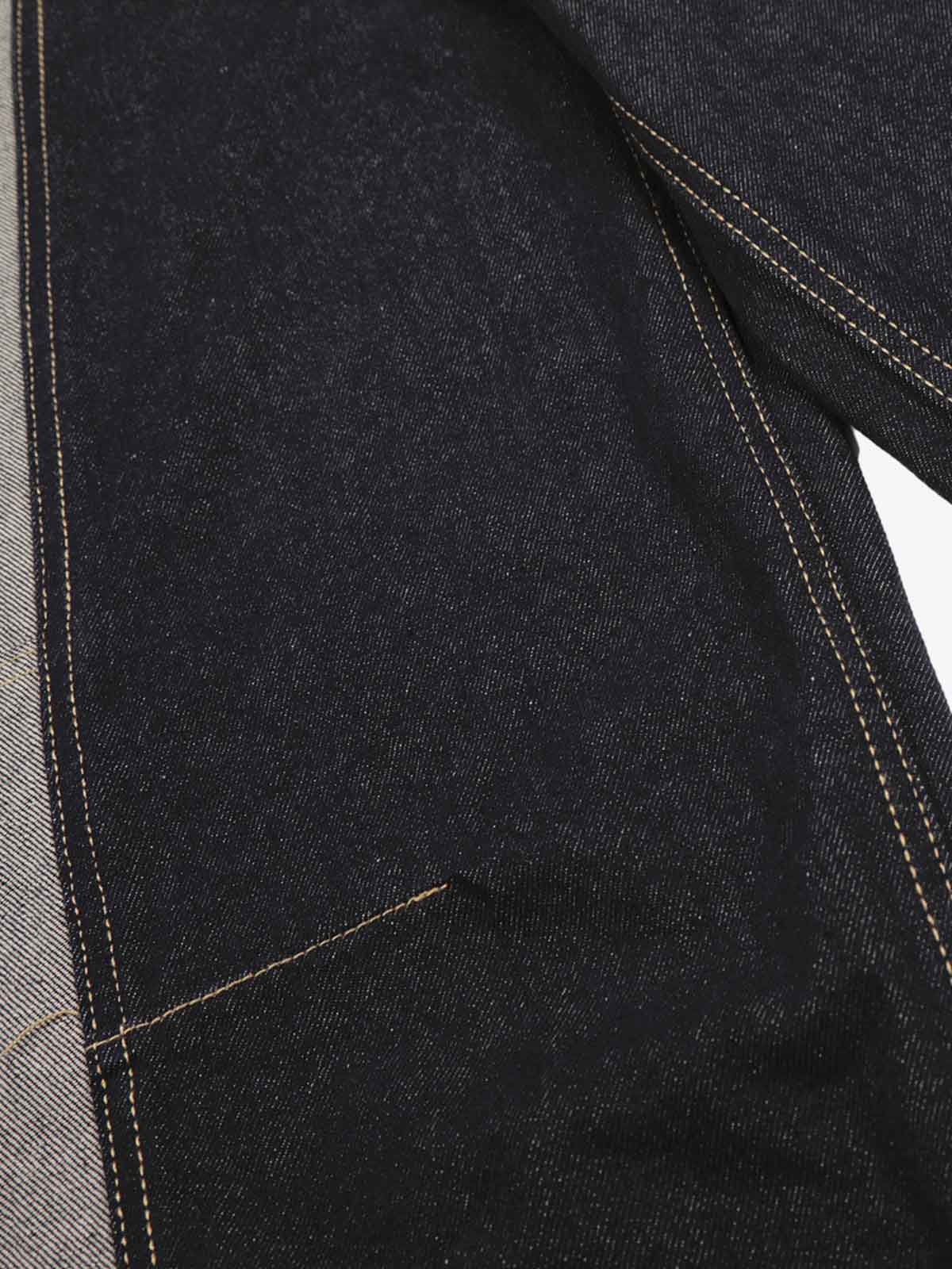 Contrast Panel Barrel Denim Jeans with Chain Detail - Luxuryurbanwear
