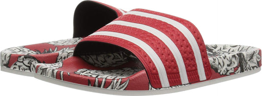 adidas Originals Womens Adilette Slide Sandal Scarlet/Off White/Scarlet 4