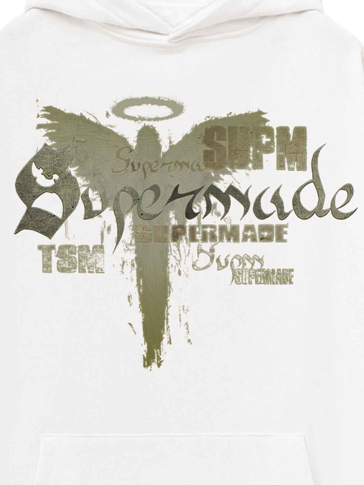 Vintage Washed Angel Halo Distressed Letter Graphic Hoodie