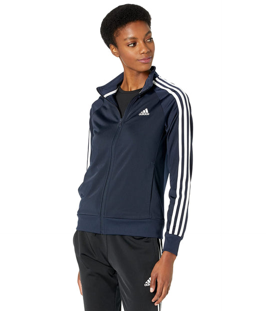 adidas Womens Essentials Warm-Up Slim 3-Stripes Track Top Legend Ink Medium