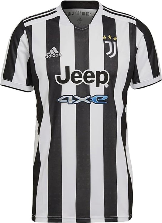 adidas Mens Juventus 2021-22 Home Jersey (Small White/Black)