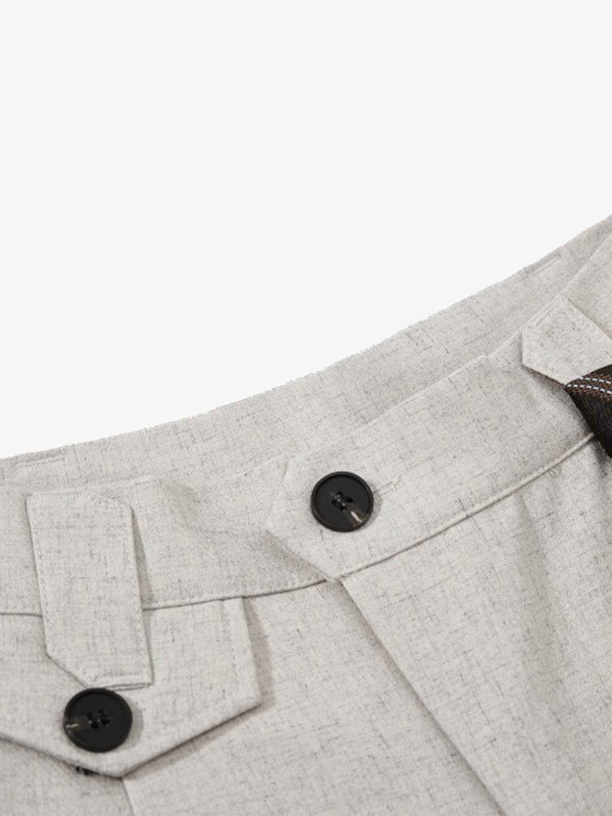 Tie Detail Relaxed Fit Draped Suit Pants