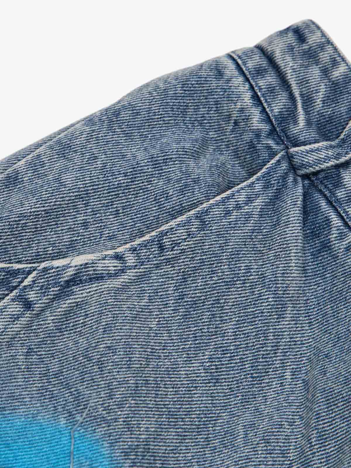 Fun Pattern Hand-Painted Print Denim Washed Jeans - Luxuryurbanwear