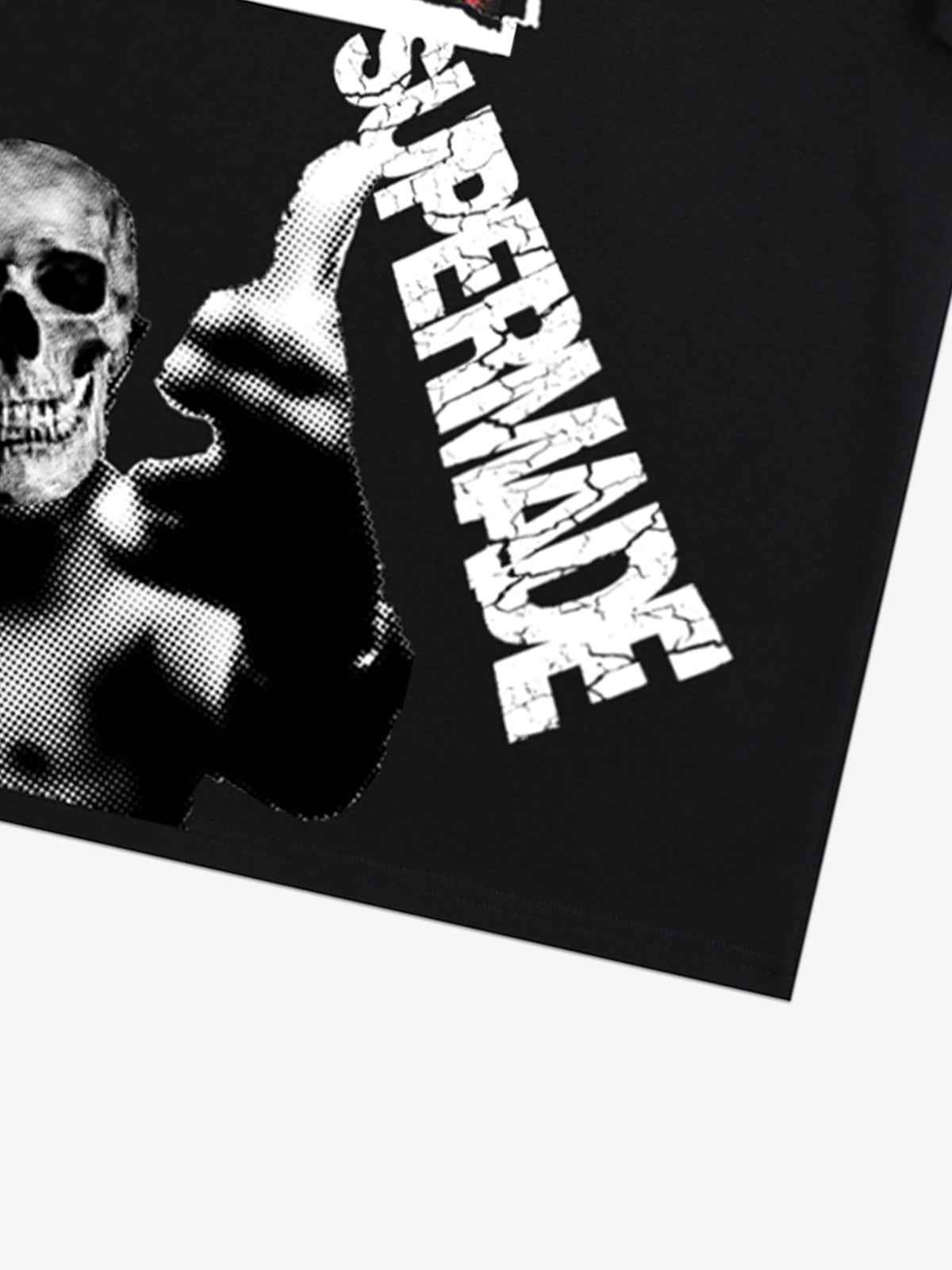 Skull Graphic Gothic Print T-Shirt