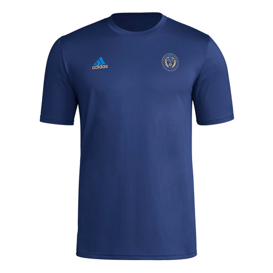 adidas Mens Short Sleeve Pre-Game T-Shirt Team Navy Blue/Philadelphia Union 3X-Large