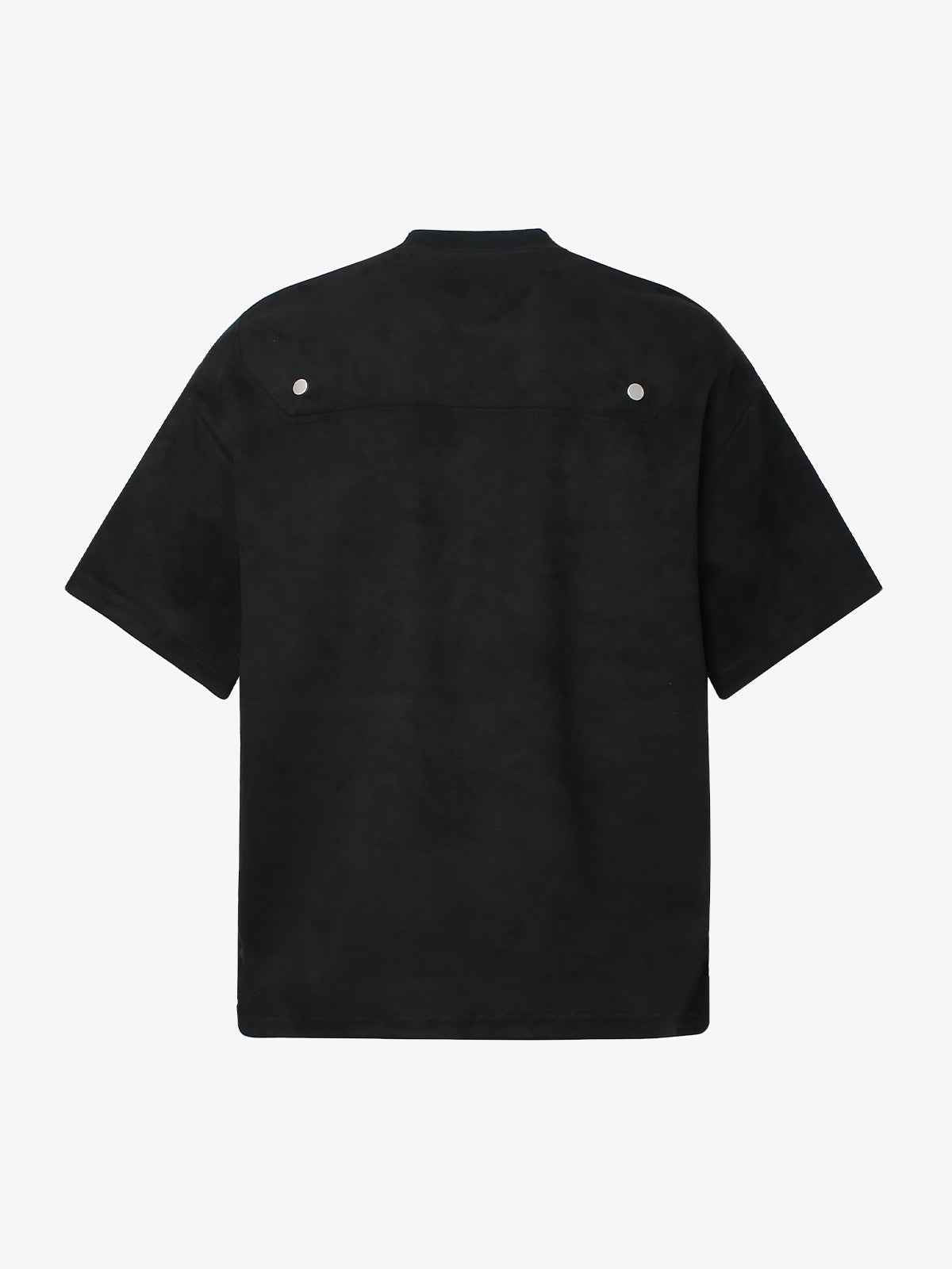 Metallic Print Suede Crew Neck T-Shirt