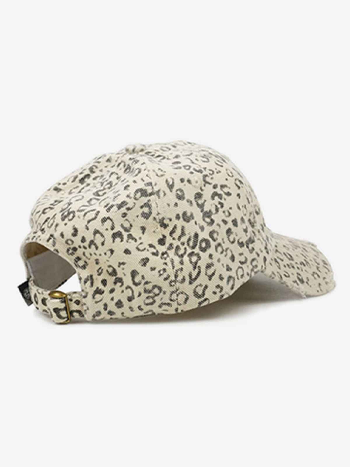 Vintage Leopard Print Distressed Baseball Cap