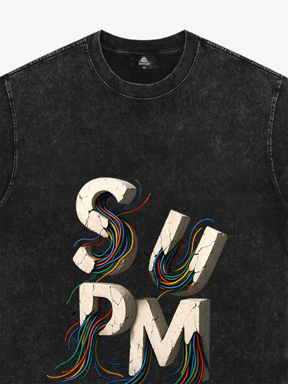 SPMD Letter Cable Graphic T-Shirt