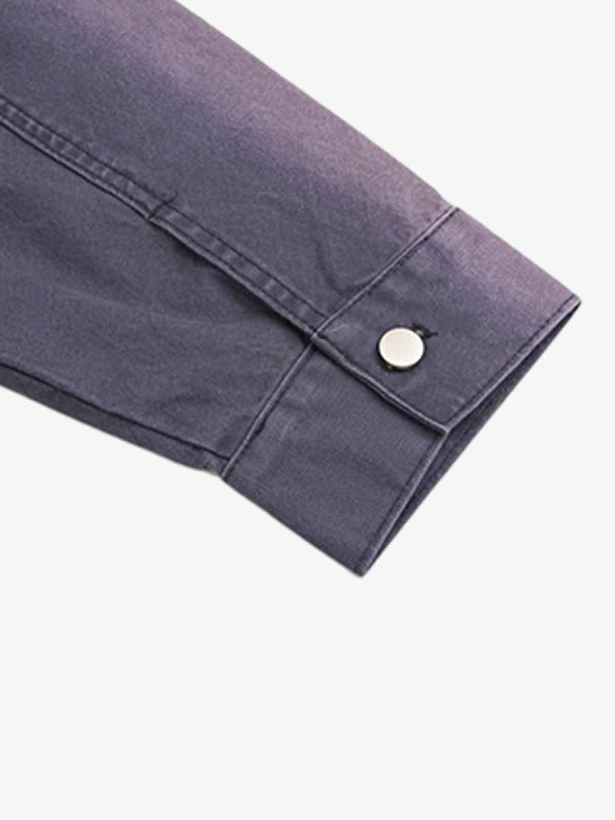 Washed Gradient Embroidered Zip Jacket