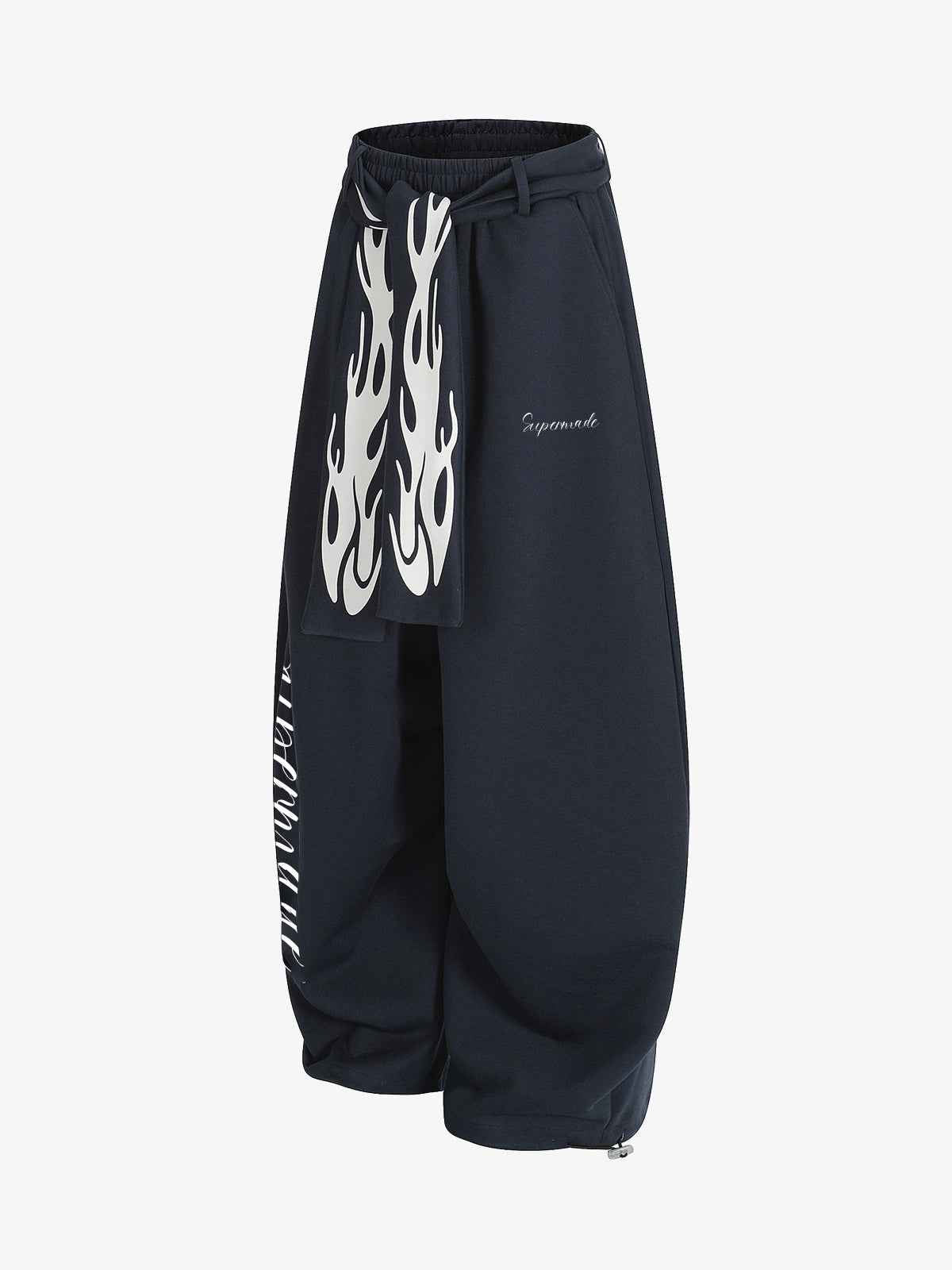 High Street Flame Print Baggy Sweatpants